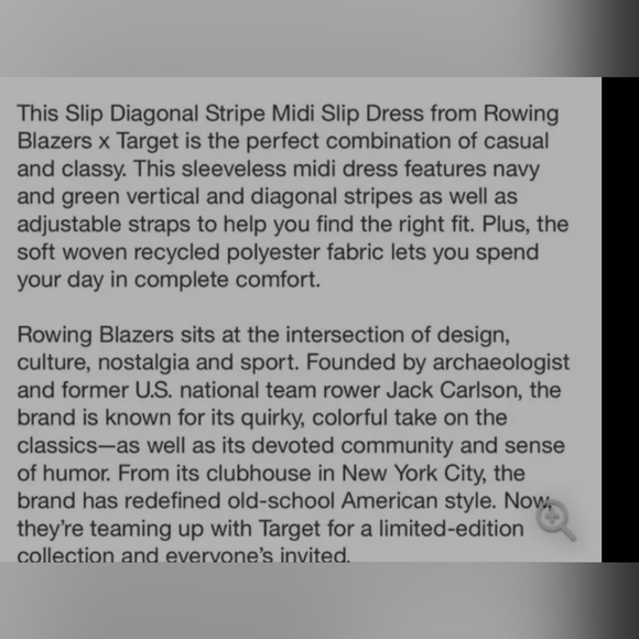 Rowing Blazer Slip Diagonal Stripe Midi Slip Dress Vacation Cocktail Target - Picture 4 of 10